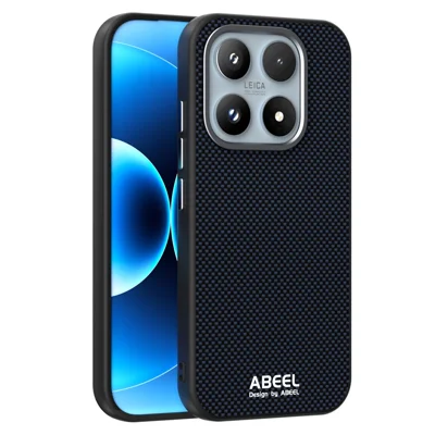 ABEEL For Xiaomi 17 Magnetic Case Printed PC TPU Aluminum Alloy Leather Phone Cover - Black