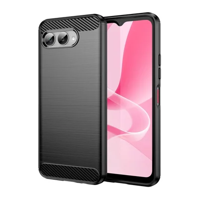 For T-Mobile REVVL 8 / T Phone 3 Case Protective Phone Cover Carbon Fiber Texture Brushed - Black