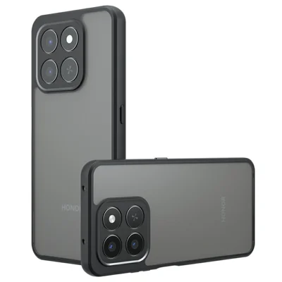 Matte Case for Honor 400 Smart 5G / 4G / X7d 4G Skin-Touch TPU + PC Phone Shell, Transparent Black
