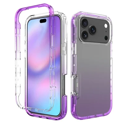 Til iPhone 17 Pro Max Case PC + TPU Gradientfarvet mobiltelefonbeskyttelse - Gradient lilla