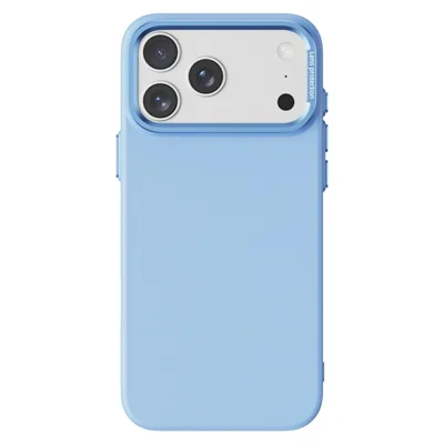 For iPhone 17 Pro Max Magnetisk Case med Plantefiber + PC Telefonbeskyttelse med Metalobjektivramme - Blå