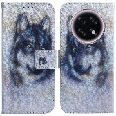 For Oppo F31 Pro+ 5G  /  A6 GT 5G Wallet Case Pattern Print Leather Phone Cover - Wolf