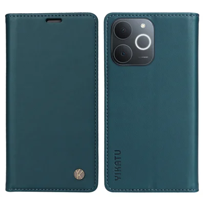 YIKATU For Realme Narzo 80 Lite 4G / Realme Note 70T 4G / Realme Note 70 4G / Realme C71 4G (India) Phone Cases  Magnetic Closure PU Leather Mobile Cover - Green