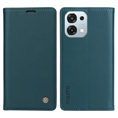 YIKATU For Oppo F31 5G / Oppo A6 Pro 5G Phone Cases Magnetic Closure PU Leather Mobile Cover - Green