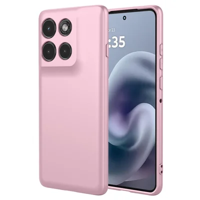 For Motorola Moto G86 Power 5G Case Liquid Silicone Feel Soft TPU Protective Phone Cover - Pink