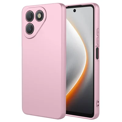 For TECNO Pova 7 4G Case Liquid Silicone Feel Soft TPU Protective Phone Cover - Pink
