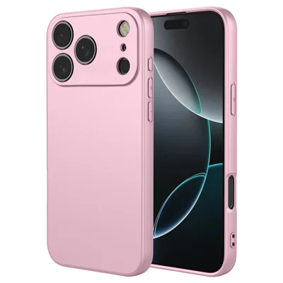 Étui pour iPhone 17 Pro Sensation de silicone liquide Coque de protection douce en TPU - Rose