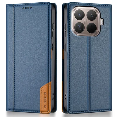N.BEKUS P3 til Xiaomi 15T Pro hylster med RFID-blokerende wallet og ståfunktion i PU-læder flip-hylster - Blå