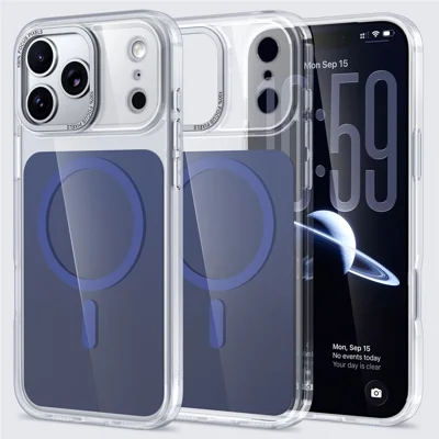 Funda para iPhone 17 Pro compatible con MagSafe Cubierta trasera de teléfono de TPU y acrílico - Azul