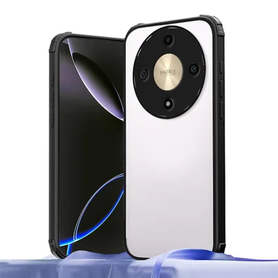 Til Honor X9d 5G / X70 5G Etui med forstærkede hjørner, stødfast TPU + akryltelefondæksel - Sort