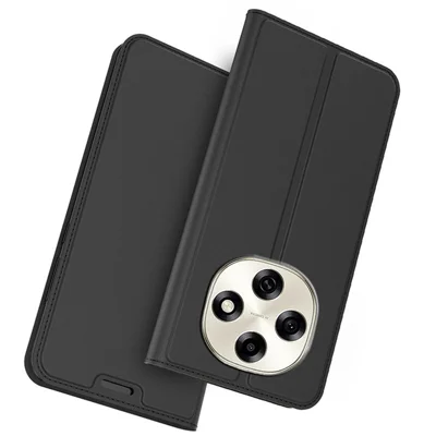 For Oppo F31 Pro 5G Case PU Leather Phone Cover with Card Holder Stand - Black