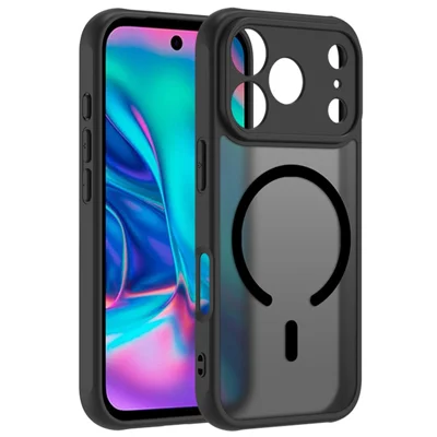 For iPhone 17 Pro Case Compatibel met MagSafe Skin-Touch PC + TPU Matte Achterklep
