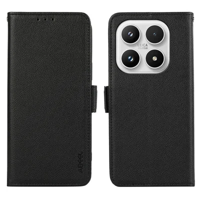 ABEEL Para Xiaomi 17 Caso Textura de Litchi Cobertura de Telefone de Couro RFID Blocking - Preto