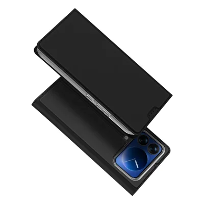 Voor Xiaomi 17 Pro Case DUX DUCIS Skin Pro Serie Leren Standhoes met Kaarthouder - Zwart