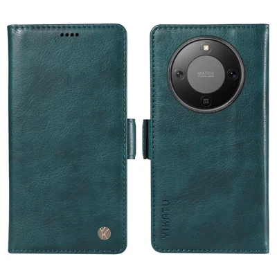 Voor Honor X9d 5G / Honor X70 5G Hoesje YIKATU YK-007 Litchi-structuur PU Leren Wallet Hoes - Blauw