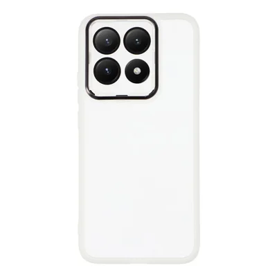 Funda para Xiaomi 15T Electroplated Camera Frame TPU Cubierta del teléfono - Blanco transparente
