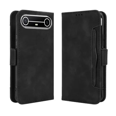 For TECNO Pova Slim 5G / TECNO Spark Slim 4G Leather Case Phone Wallet Cover with Multiple Card Slots - Black