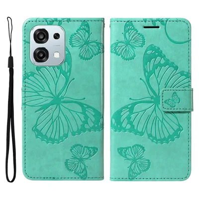 For Oppo A6 Pro 4G / Oppo F31 5G / Oppo A6 Pro 5G Wallet Case Floral Butterfly Imprinted Leather Phone Cover Stand -  Green