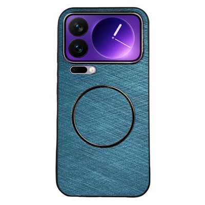 For Xiaomi 17 Pro Magnetic Case Silk Texture PC + TPU Phone Cover - Sky Blue