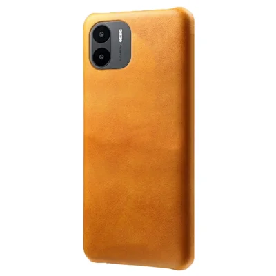 Obudowa antywibracyjna cienka dla Xiaomi Redmi A1 4G / A2 4G, pokryta sztuczną skórą z fakturą cielęcej skóry, twarda obudowa PC z poliuretanu odporna na zarysowania - pomarańczowa