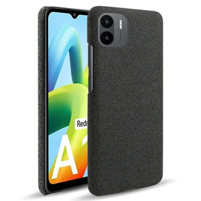 Obudowa przeciwudarowa do Xiaomi Redmi A1 4G / A2 4G, pokryta tkaniną, antywypadkowa obudowa na telefon, jednokolorowa twarda osłona z PC - Czarny