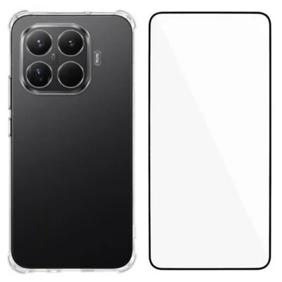 Xiaomi 15T Pro TPU-Hülle WANLONFENG WL3-Serie 1,5 mm Handyhülle mit Panzerglas-Folie - Transparent