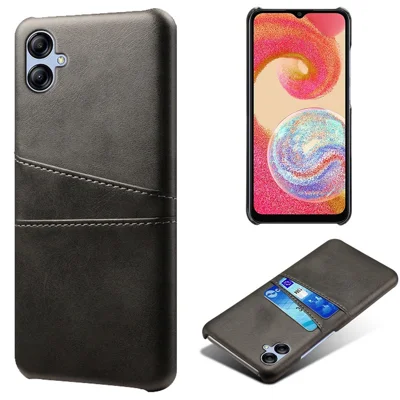 Für Samsung Galaxy A04 4G (164,4 x 76,3 x 9,1 Mm) Telefonhülle Mit Dual -card -steckplätzen, Herbstprävention PU Leder Mit Hard -pc -abdeckung - Schwarz