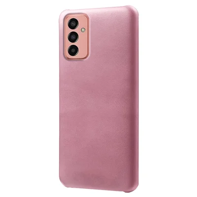 For Samsung Galaxy M13 4G Mobile Phone Cover, Anti-drop Calf Textured PU Leather Coated PC Phone Case - Rose Gold