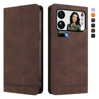 Capa Xiaomi 17 Pro Max RINACASIS RC23 RFID Blocking Carteira Suporte em Couro PU - Marrom