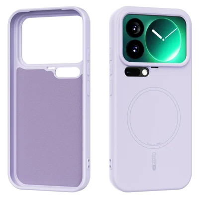 ABEEL Per Xiaomi 17 Pro Custodia Compatibile con MagSafe Skin Touch Liquid Silicone Cover Posteriore per Telefono - Viola