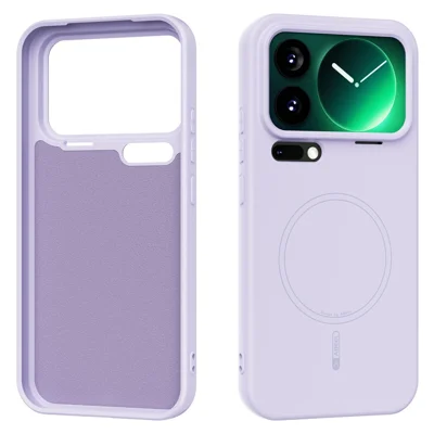 ABEEL per Xiaomi 17 Pro Max Cover Compatibile con MagSafe Effetto Pelle Liquido Silicone Cover Posteriore Telefono - Viola