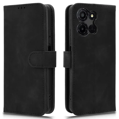For TCL K33 5G Leather Case Skin Feel Anti Drop Wallet Flip Phone Cover - Black