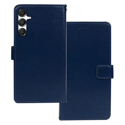 IDEWEI For Samsung Galaxy A18 5G / A18 4G / A17 5G / A17 4G Case Wallet Leather Phone Cover Crazy Horse Texture - Blue