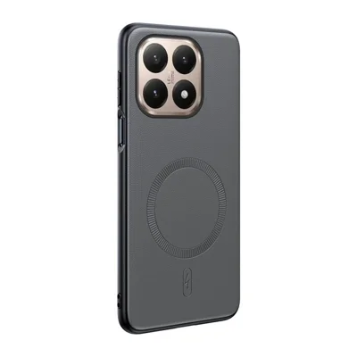Custodia magnetica Xiaomi 15T compatibile con MagSafe Rivestimento in pelle TPU + PC Cover per telefono - Grigio