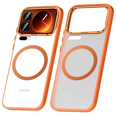SULADA Capa Compatível com Xiaomi 17 Pro, Capa de Telefone PC + TPU com MagSafe - Laranja