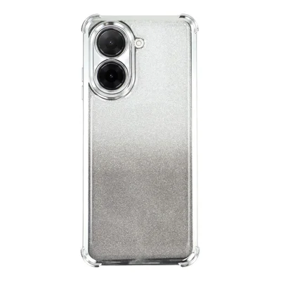 For Xiaomi Redmi A5 4G (171.7mm) / Poco C71 4G Case Glitter TPU Phone Cover with Reinforced Corners - Silver