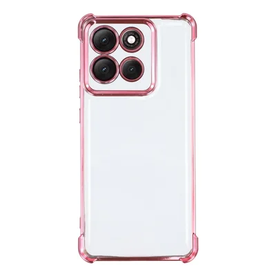 For Motorola Moto G86 5G Case Reinforced Corners TPU Clear Back Cover - Pink