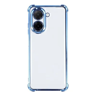 For Xiaomi Redmi A5 4G (171.7mm) / Poco C71 4G Case Reinforced Corners TPU Clear Back Cover - Blue