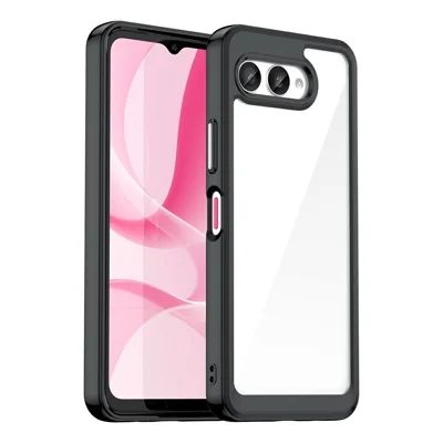 For T-Mobile REVVL 8 / T Phone 3 Case TPU + Acrylic Protective Clear Phone Cover - Black