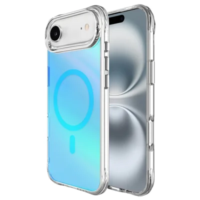 Compra em Massa para Capa de iPhone Air Compatível com MagSafe Eletroplatado TPU + Capa de Telefone PC - Azul