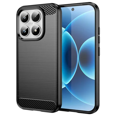 Custodia protettiva per Xiaomi 17, texture in fibra di carbonio spazzolata - Nero