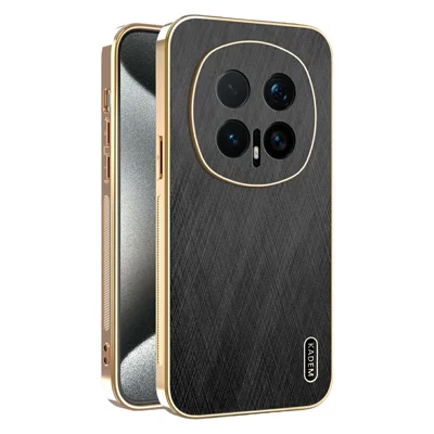 KADEM For Honor Magic8 Pro 5G Capa Electroplating Silk Texture PU + TPU Capa Traseira do Telefone - Preto