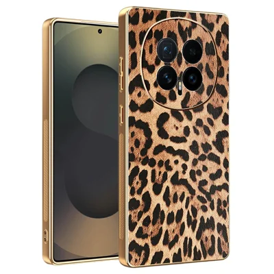 For Honor Magic8 5G Hoes Luipaardprint PU Leer Gecoat PC + TPU Electroplating Telefoonhoes