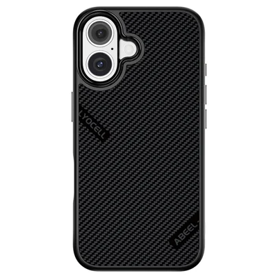 ABEEL CF-Lyocell Series Para iPhone 16 Case Compatível com MagSafe Microfibra + PC + E-TPU Capa de Telefone - No.1