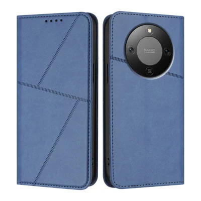 Étui portefeuille magnétique en cuir avec support pour téléphone portable Honor X9d 5G / Honor X70 5G - Bleu royal