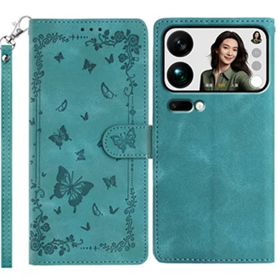 Voor Xiaomi 17 Pro Case Tuin Afdruk PU Leer Portemonnee Telefoonhoesje met Polsbandje - Groen