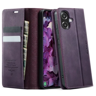 CASEME For Samsung Galaxy A08 5G / A08 4G / A07 4G / A06 4G / A06 5G Case  033 Series RFID Blocking Wallet Stand Calf Texture Leather Phone Cover - Purple