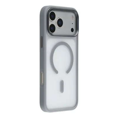 MUTURAL iPhone 17 Pro Hülle kompatibel mit MagSafe TPU + PC Handyhülle mit Metallkamerarahmen - Dunkelgrau