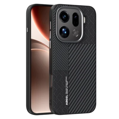 ABEEL för Oppo Find X9 Pro 5G Magnetisk Skal PC + TPU + Aluminiumlegering + PU-läderskydd - Struktur 3