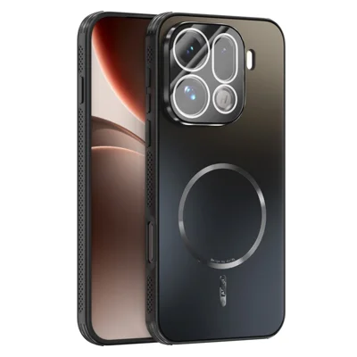 ABEEL för Oppo Find X9 Pro 5G skal kompatibelt med MagSafe TPU PC kylande matt mobilskal med linsfilm - Svart